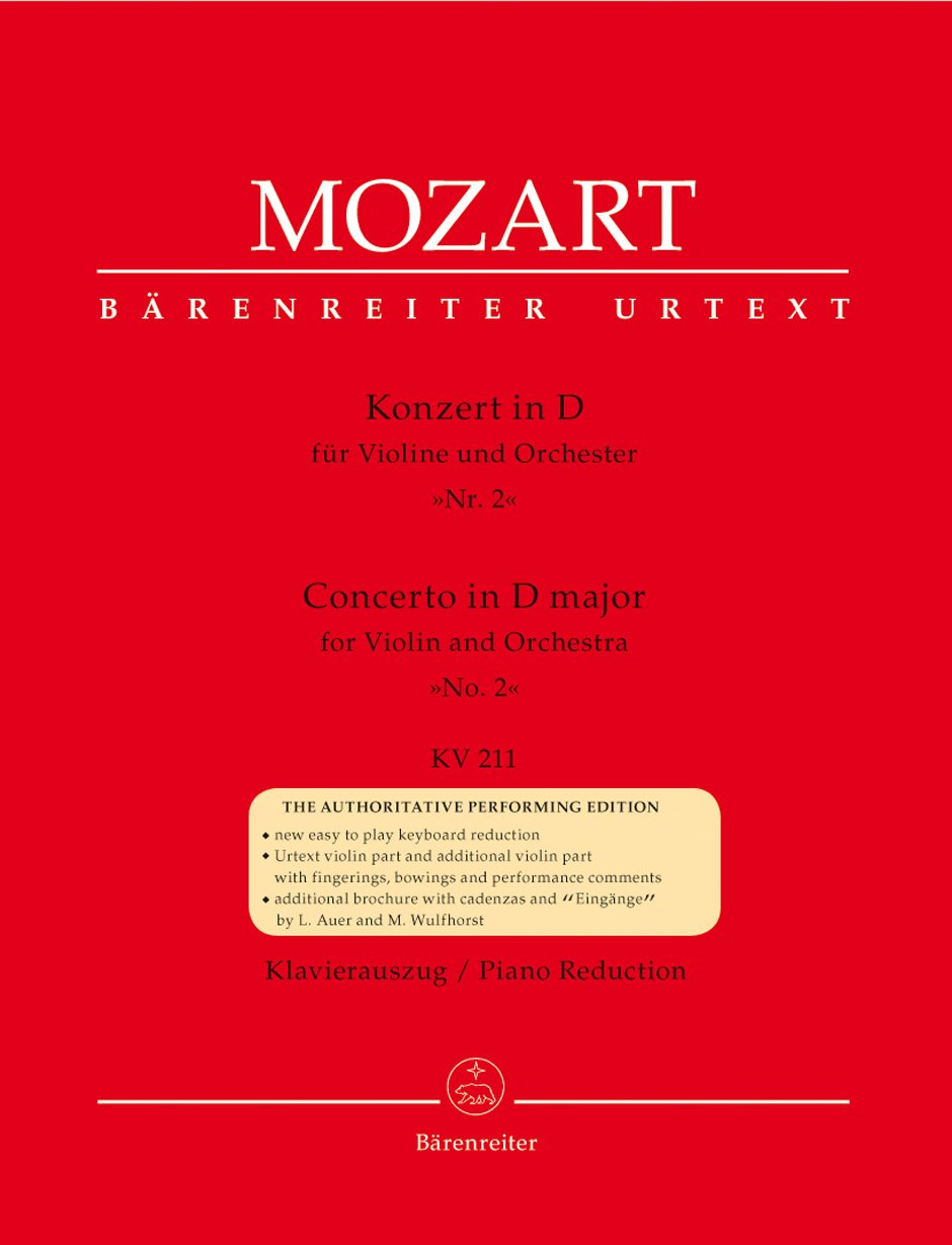 Violin Concerto No 2 in D major K 211 Violin/Piano