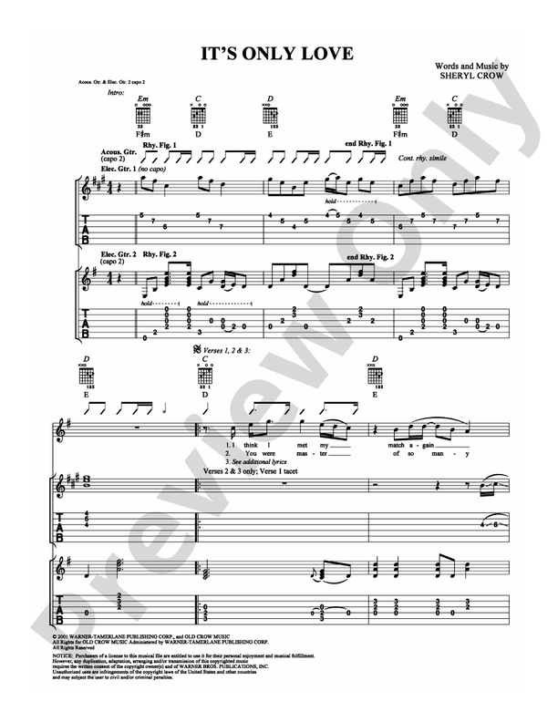 It's Only Love - Guitar TAB (Digital Download)