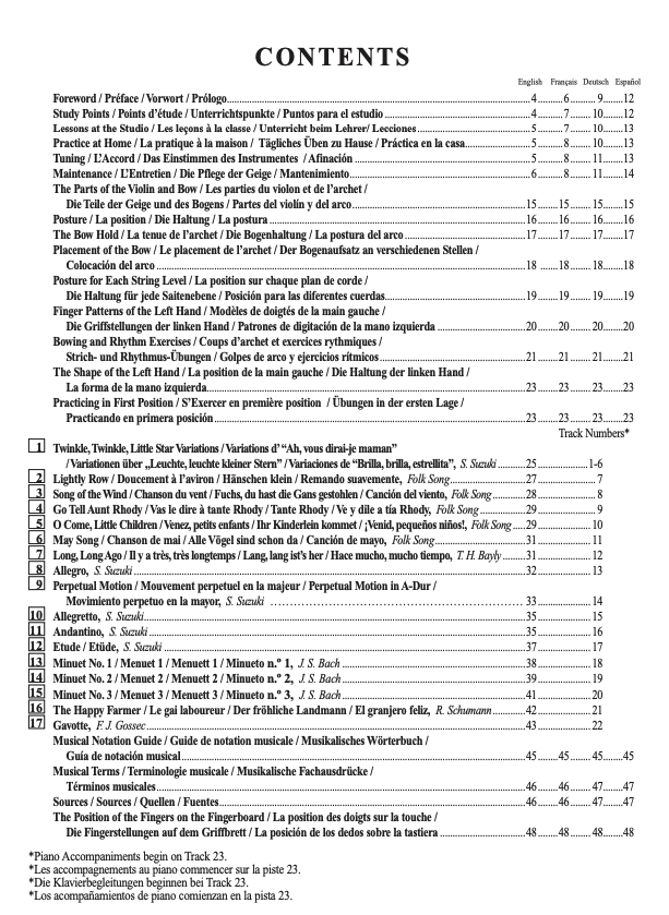Suzuki Violin School Book/Vol. 1 International Edition - Violin Book Only [No CD] 0144S