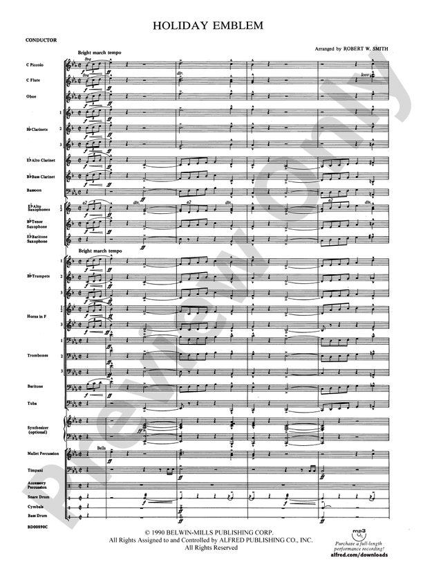 Holiday Fanfare - Concert Band Conductor Score & Parts (Digital Download)