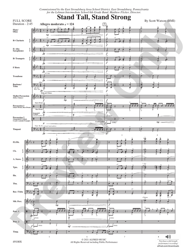 Stand Tall, Stand Strong - Concert Band Conductor Score & Parts (Digital Download)