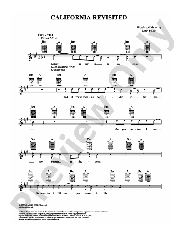 California Revisited - Easy Guitar (Digital Download)