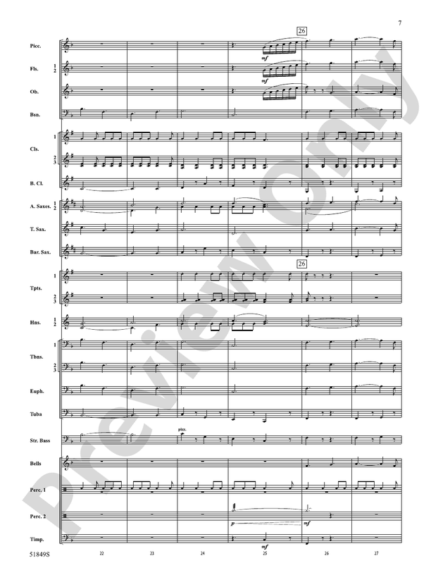 Hope Glowing in the Sky - Concert Band Conductor Score & Parts(Digital Download)