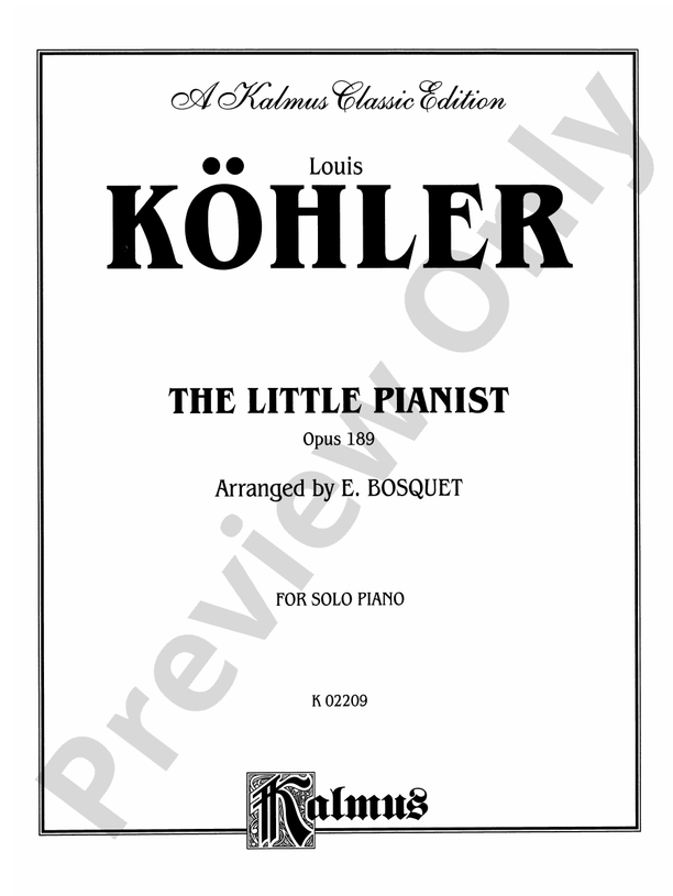 Kohler - The Little Pianist, Op. 189 - Piano Solo (Digital Download)