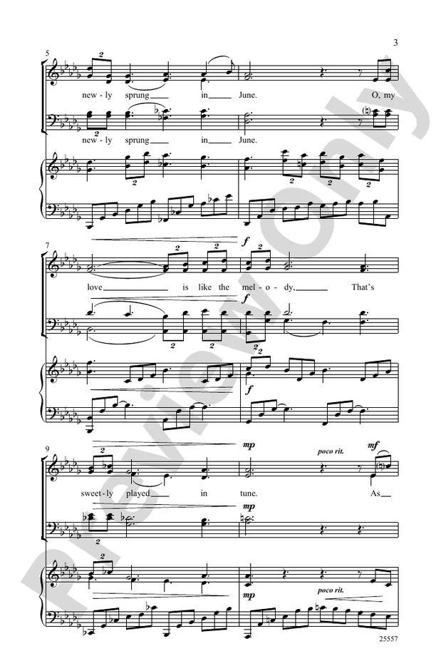 A Red, Red Rose - Brian Lewis - SATB Choral Octavo (Digital Download)