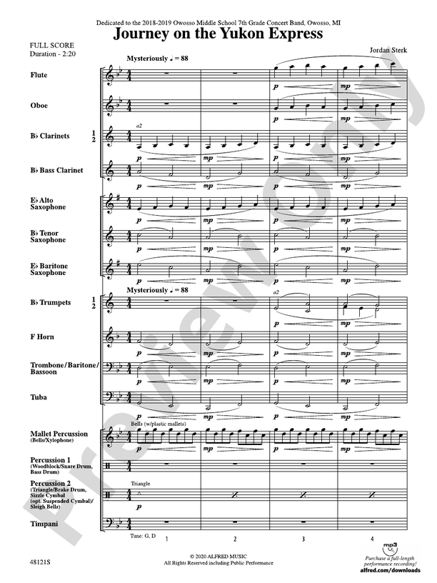 Journey on the Yukon Express - Concert Band Conductor Score & Parts (Digital Download)