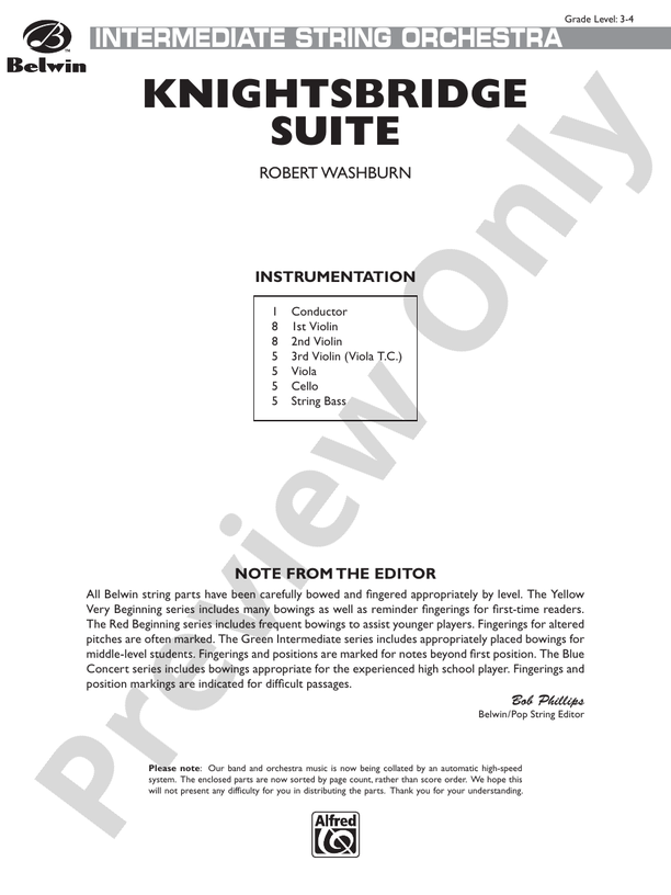 Knightsbridge Suite – String Orchestra Conductor Score & Parts (Digital Download)