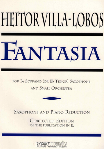 Villa-Lobos - Fantasia - Soprano or Tenor Saxophone/Chamber Orchestra Peermusic 227447