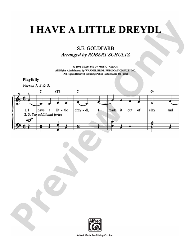 I Have a Little Dreydl - Arr. Robert Schultz (DSM-PS-0008059) - Easy Piano (Digital Download)