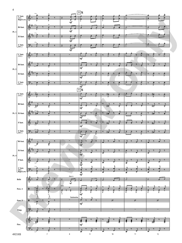 Andalucia (Victor Lopez - Flexible Arrangement) - Concert Band Conductor Score & Parts (Digital Download)