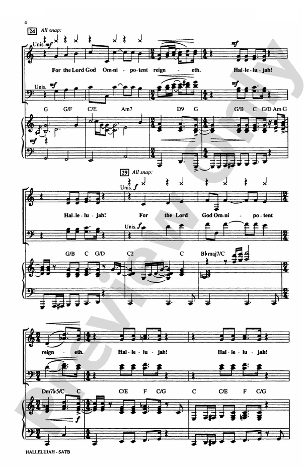 Hallelujah from Handel's Messiah - SATB Choral Octavo (Digital Download)