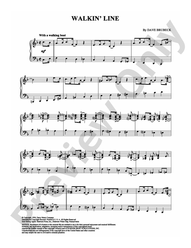 Walkin' Line - Piano (Digital Download)