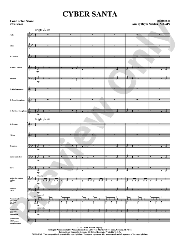 Cyber Santa - Concert Band Conductor Score & Parts (Digital Download)
