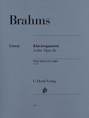 Piano Quartet Op. 26 A major - Johannes Brahms - Piano|Viola|Cello|Violin G. Henle Verlag Piano Quartet Parts