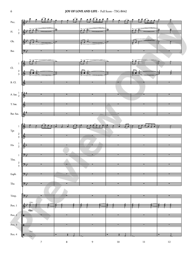 Joy of Love and Life - Concert Band Conductor Score & Parts(Digital Download)