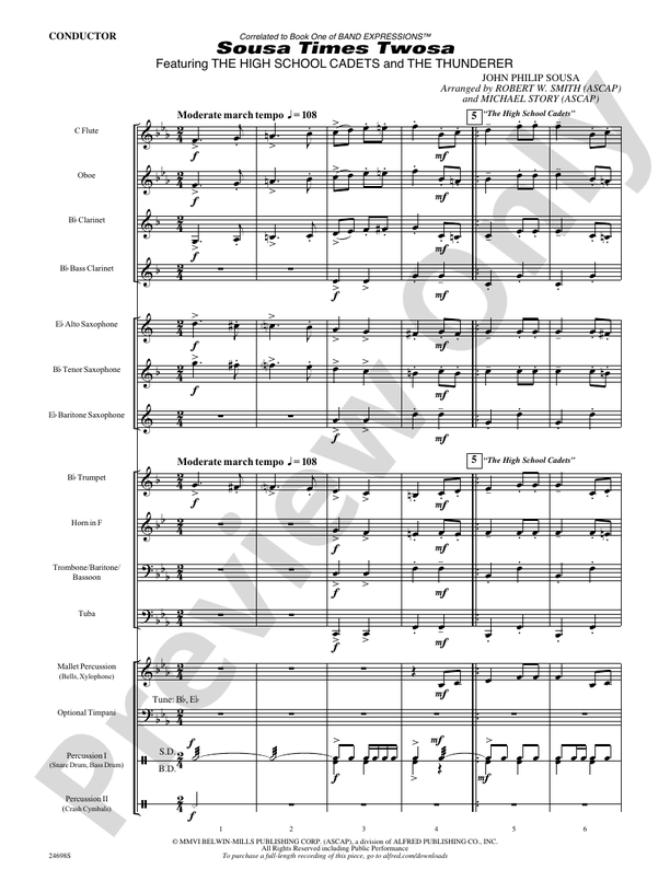 Sousa Times Twosa - Concert Band Conductor Score & Parts (Digital Download)