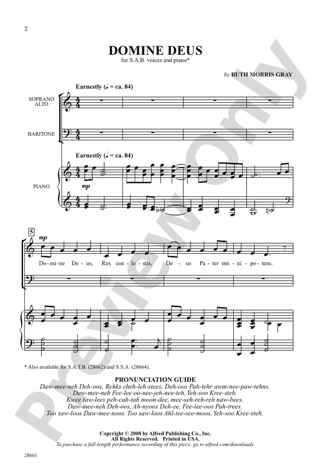 Domine Deus – SAB Choral Octavo (Digital Download)