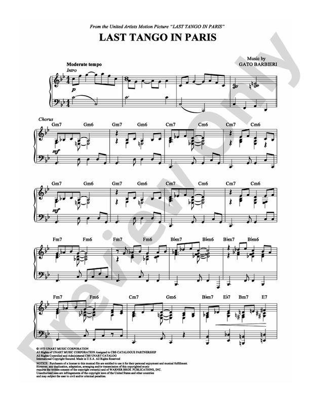 Last Tango in Paris - Piano (Digital Download)