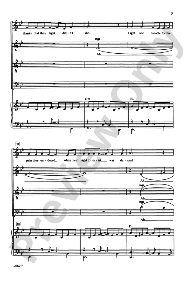 Light One Candle – SATB Choral Octavo (Digital Download)