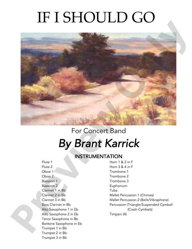 If Today Was Your Last Day - Concert Band Conductor Score & Parts (Digital Download)