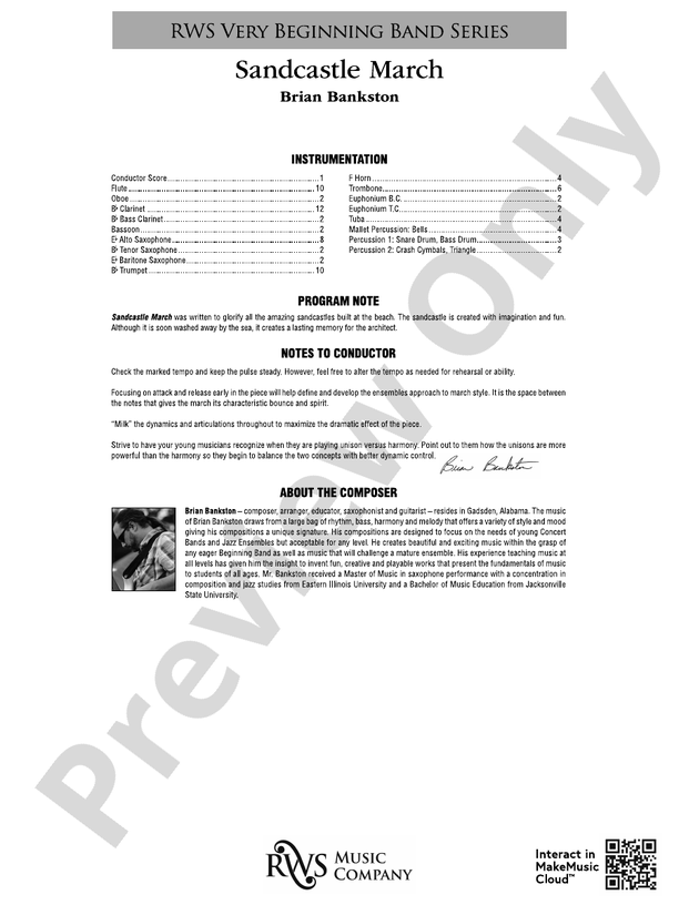 Sandcastle March - Concert Band Conductor Score & Parts(Digital Download)