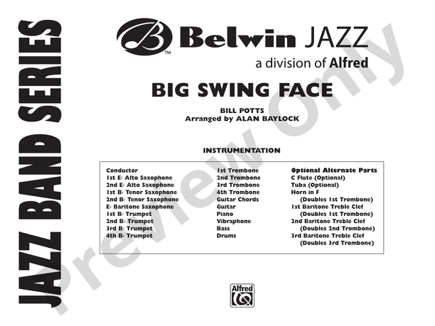 Big Swing Face (Grade 3) - Jazz Ensemble Conductor Score & Parts (Digital Download)