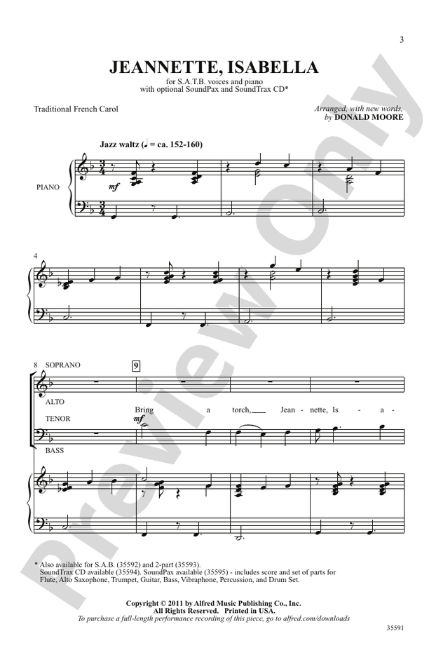 Jeannette, IChoral 3 Part Mixed/SABella – SATB Choral Octavo (Digital Download)
