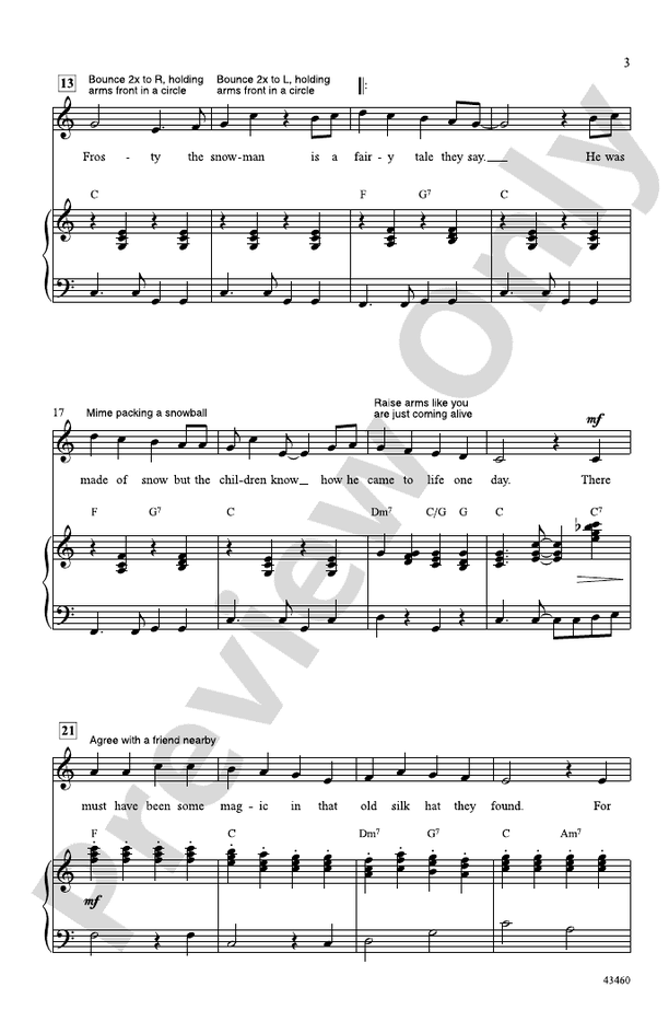 Frosty the Snowman - Arr. Sally K. Albrecht – 2-Part Choral Octavo (Digital Download)