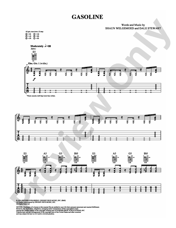 Gasoline - Guitar TAB (Digital Download)