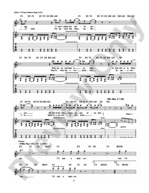 I'll Cast a Shadow - Guitar TAB (Digital Download)