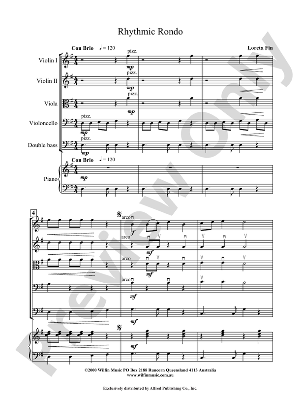 Rhythmic Rondo - Loreta Fin – String Orchestra Conductor Score & Parts (Digital Download)
