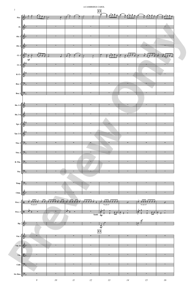 A Cambridge Carol – Full Orchestra Conductor Score & Parts (Digital Download)