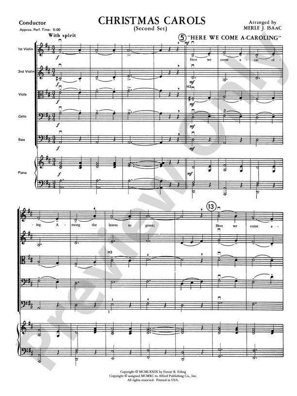 Christmas Carols Set 2 – String Orchestra Conductor Score & Parts (Digital Download)