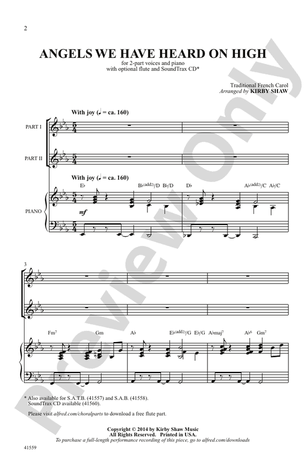 Angels We Have Heard on High – 2-Part Choral Octavo (Digital Download)
