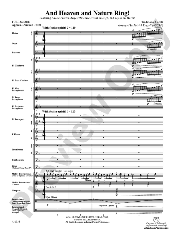 And Heaven and Nature Ring! - Concert Band Conductor Score & Parts (Digital Download)