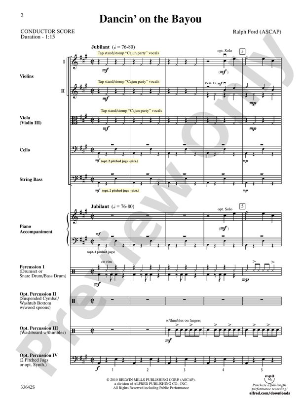 Dancin' on the Bayou – String Orchestra Conductor Score & Parts (Digital Download)