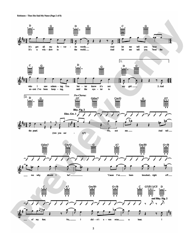 Then She Said My Name - Guitar TAB (Digital Download)