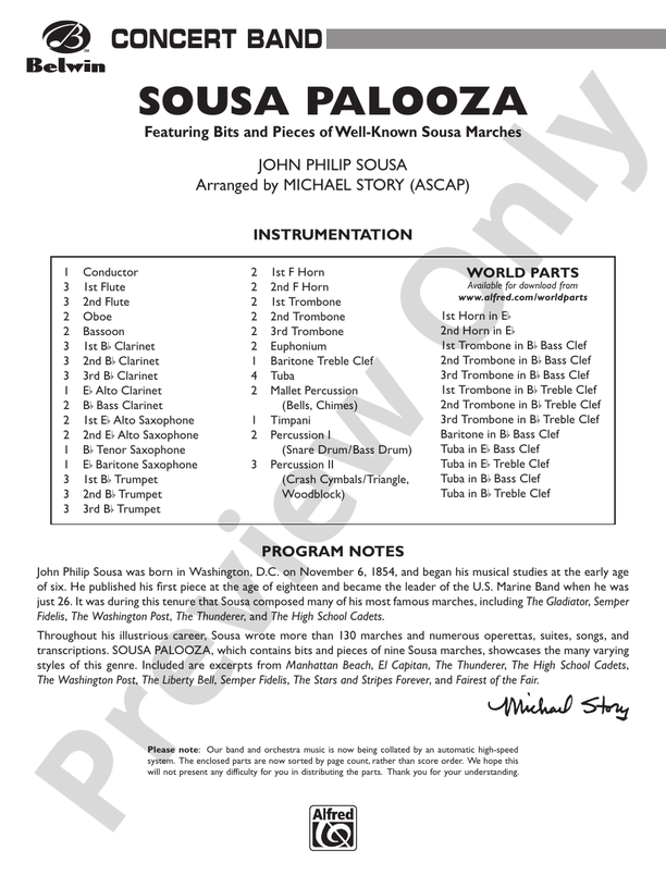Sousa Palooza - Concert Band Conductor Score & Parts (Digital Download)