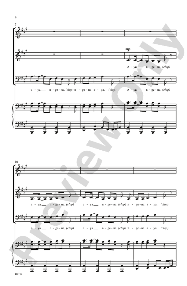 Aya Ngena – SATB Choral Octavo (Digital Download)