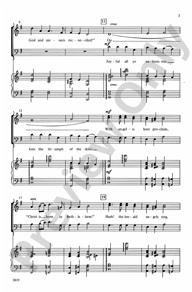 Hark! The Angels Sing on High – SAB Choral Octavo (Digital Download)