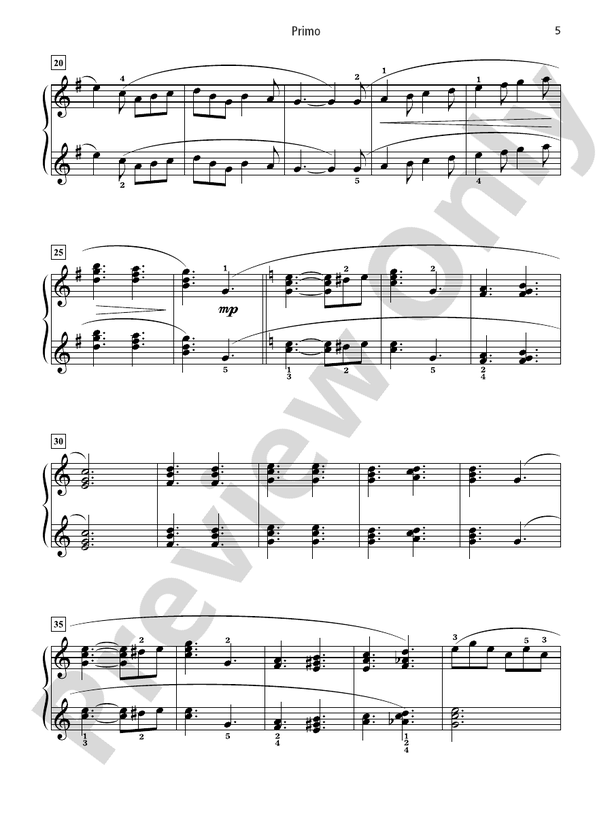Grand Duets for Piano, Book 6: 5 Late Intermediate Pieces  - 1 Piano, 4 Hands (Digital Download)