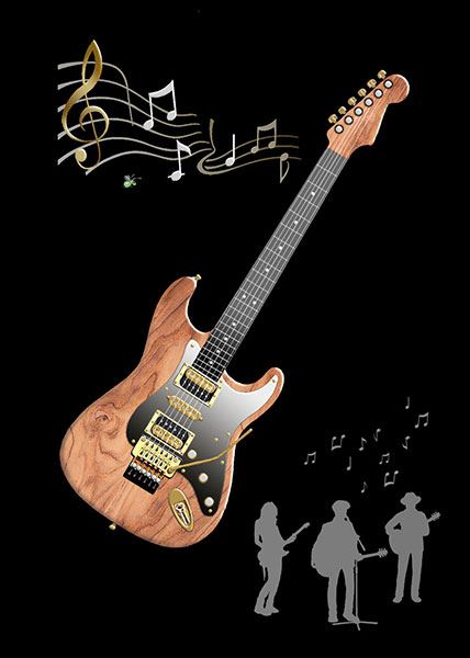 Greeting Card Guitar by Jane Crowther