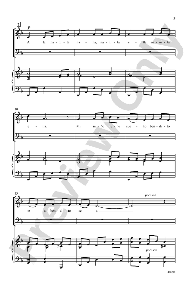 A La Nanita Nana - Arr. Victor C. Johnson - SATB Choral Octavo (Digital Download)