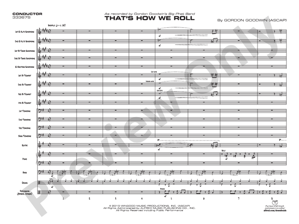 That's How We Roll (Grade 6) - Jazz Ensemble Conductor Score & Parts(Digital Download)