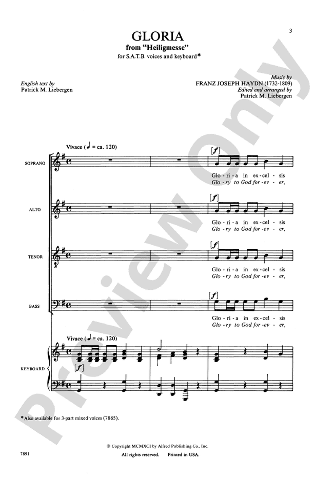 Gloria (from Heiligmesse) – SATB Choral Octavo (Digital Download)