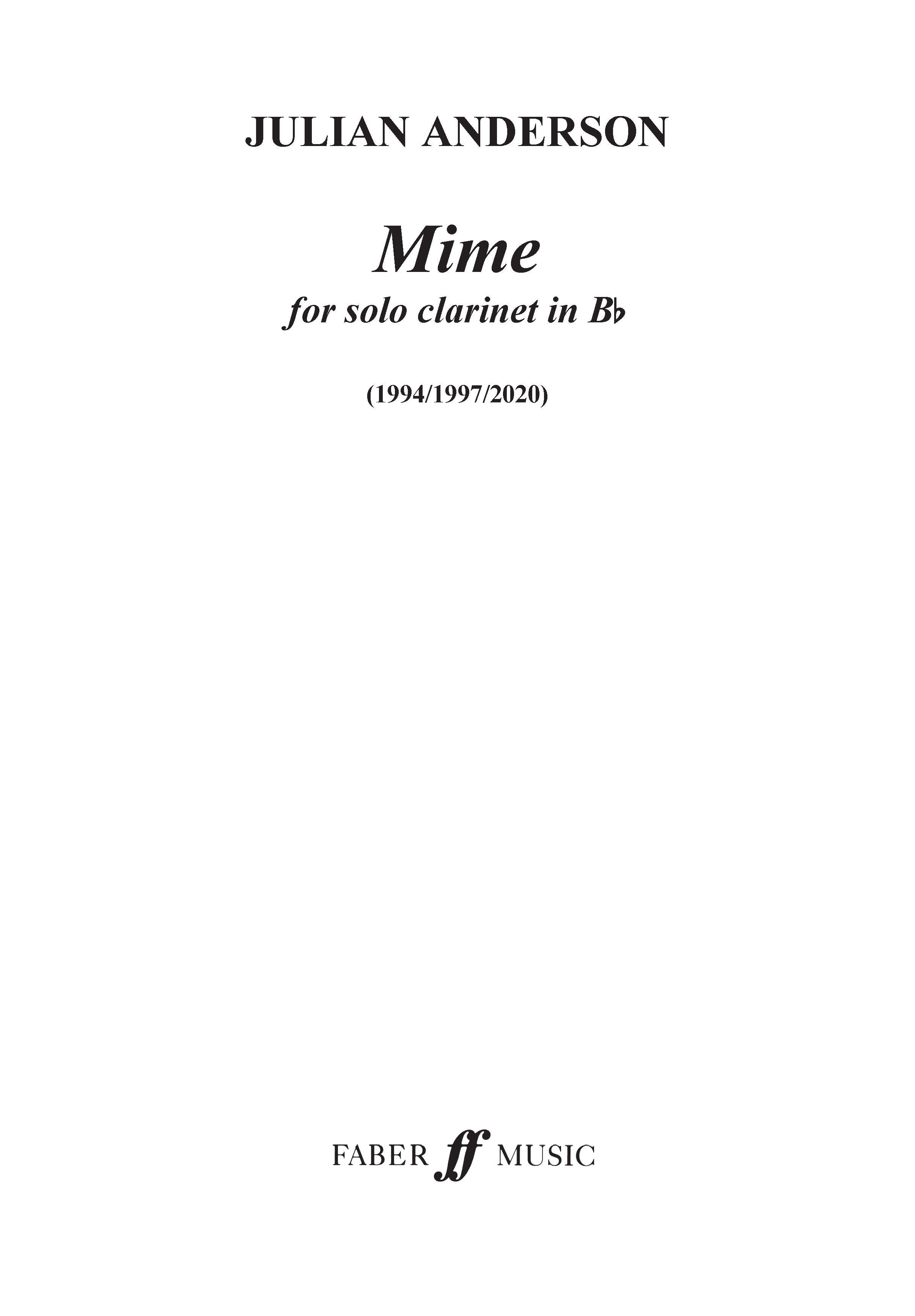 Mime - Clarinet (Digital Download)