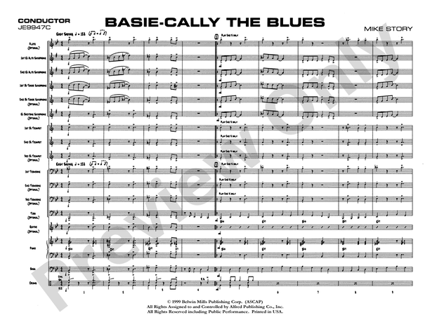 Basie-Cally the Blues - Jazz Ensemble Conductor Score & Parts (Digital Download)