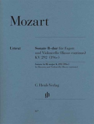 Sonata B flat major K 292 - for Bassoon and Violoncello (Basso continuo) - Wolfgang Amadeus Mozart - Bassoon G. Henle Verlag