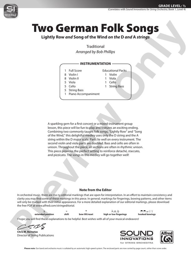 Two German Folk Songs - String Orchestra Conductor Score & Parts (Digital Download)