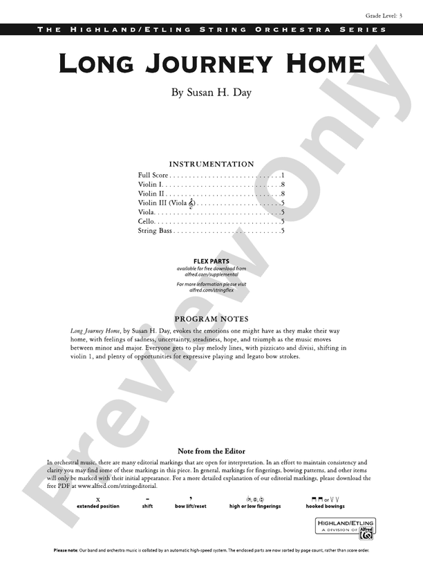 Long Journey Home – Flexible String Ensemble Score & Parts